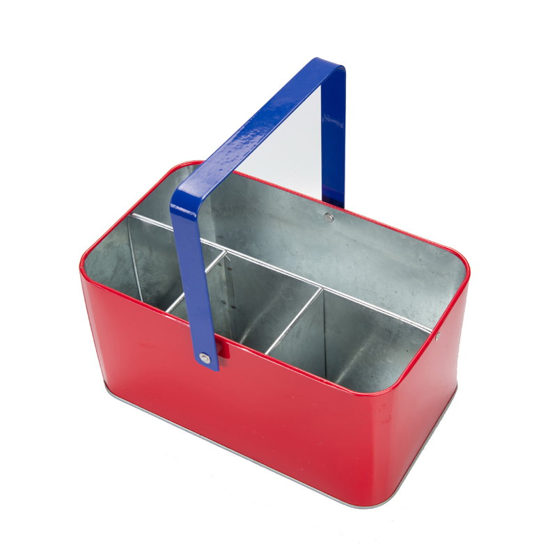 Carry-All Serveware Caja de herramientas de metal galvanizado con asa