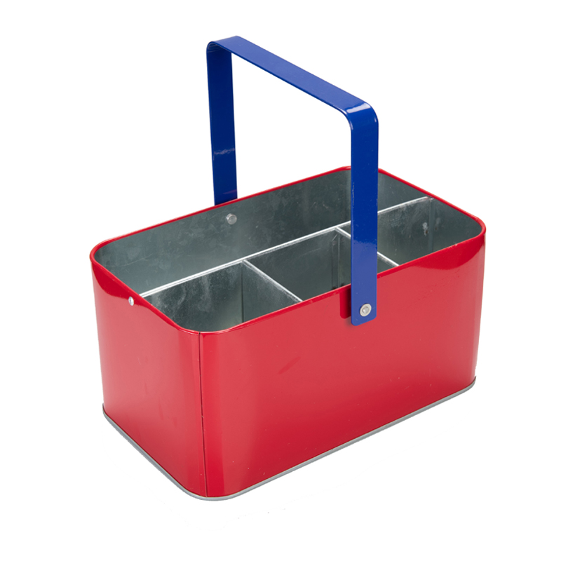 Carry-All Serveware Caja de herramientas de metal galvanizado con asa